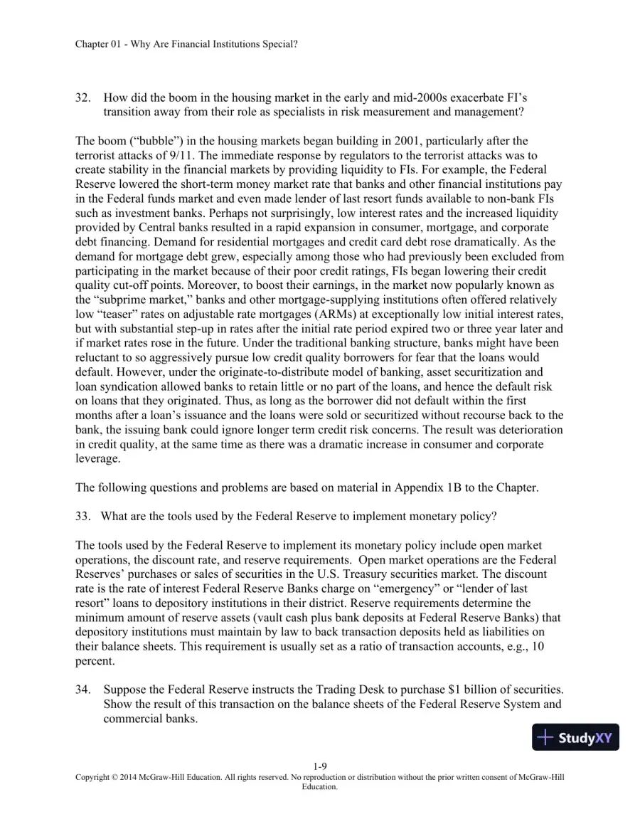 Solution Manual for Financial Institutions Management: A Risk Management Approach, 8th Edition, page 10