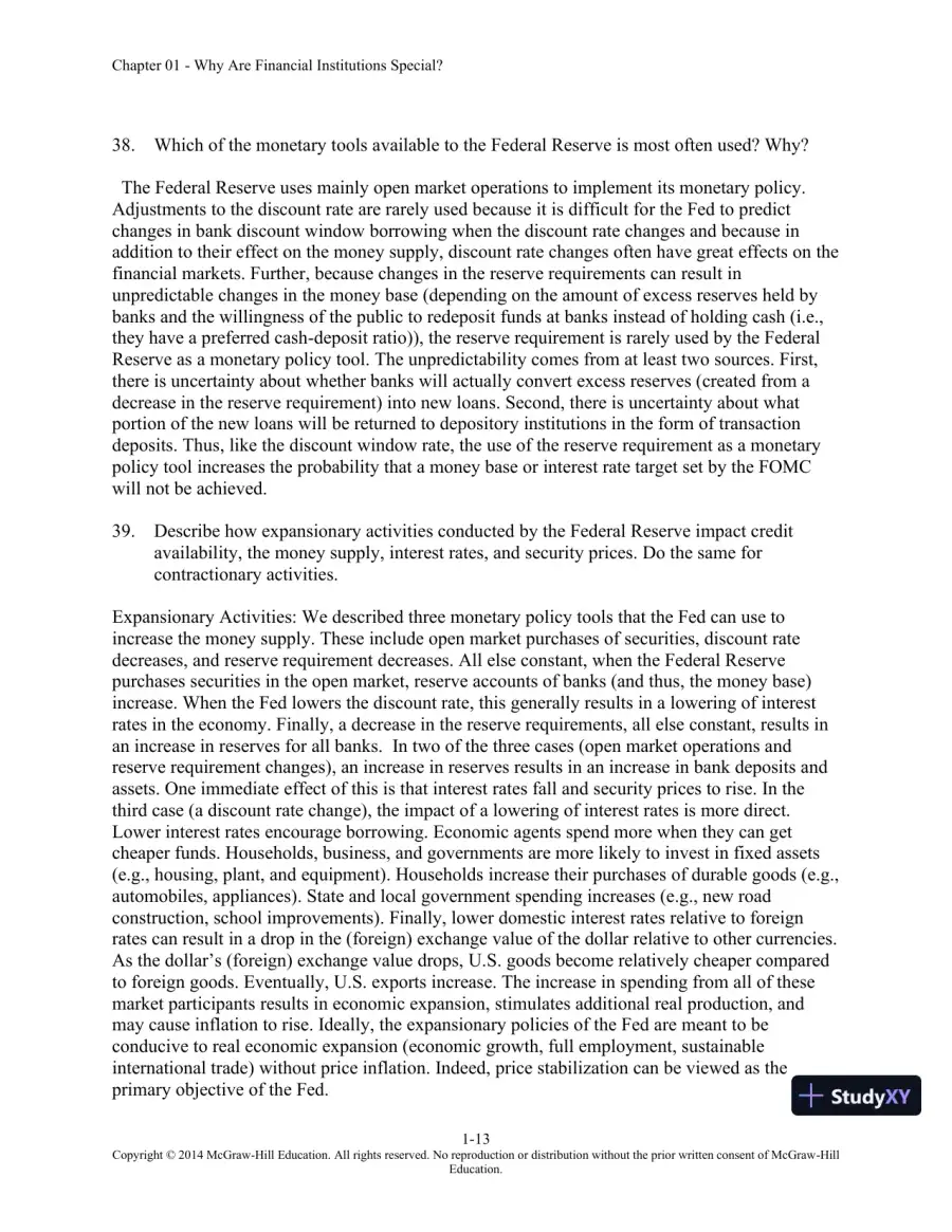 Solution Manual for Financial Institutions Management: A Risk Management Approach, 8th Edition, page 14