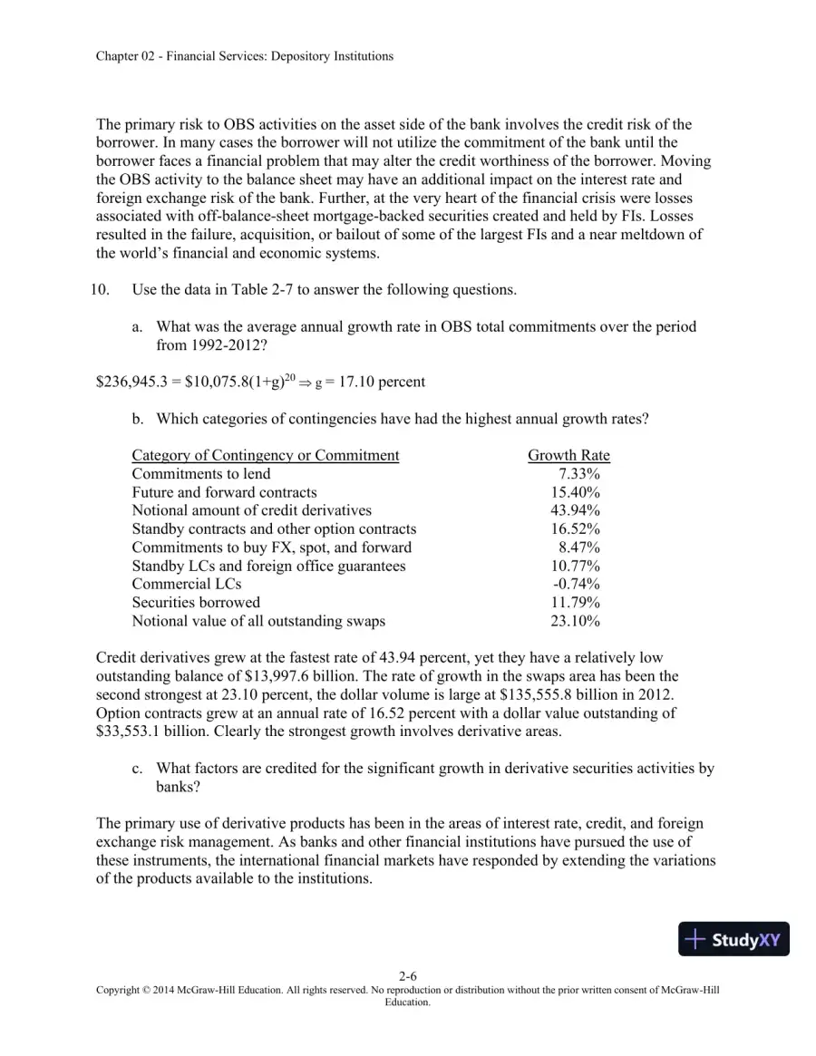 Solution Manual for Financial Institutions Management: A Risk Management Approach, 8th Edition, page 21