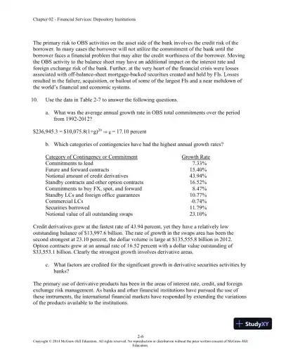 Solution Manual for Financial Institutions Management: A Risk Management Approach, 8th Edition - Page 21 preview image