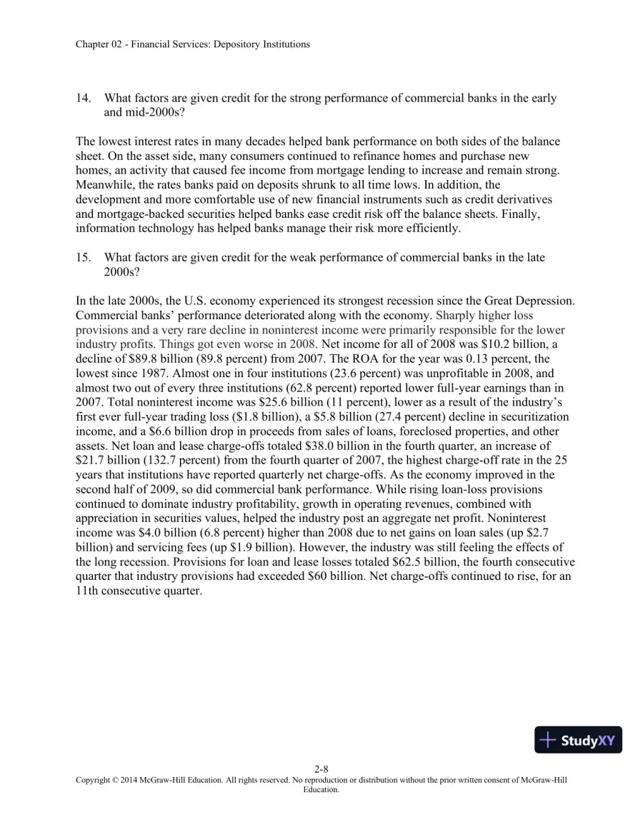 Solution Manual for Financial Institutions Management: A Risk Management Approach, 8th Edition, page 23