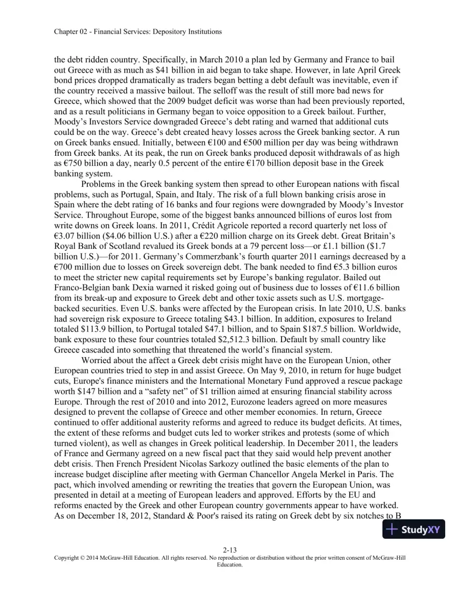 Solution Manual for Financial Institutions Management: A Risk Management Approach, 8th Edition, page 28