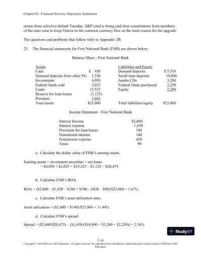 Solution Manual for Financial Institutions Management: A Risk Management Approach, 8th Edition - Page 29 preview image