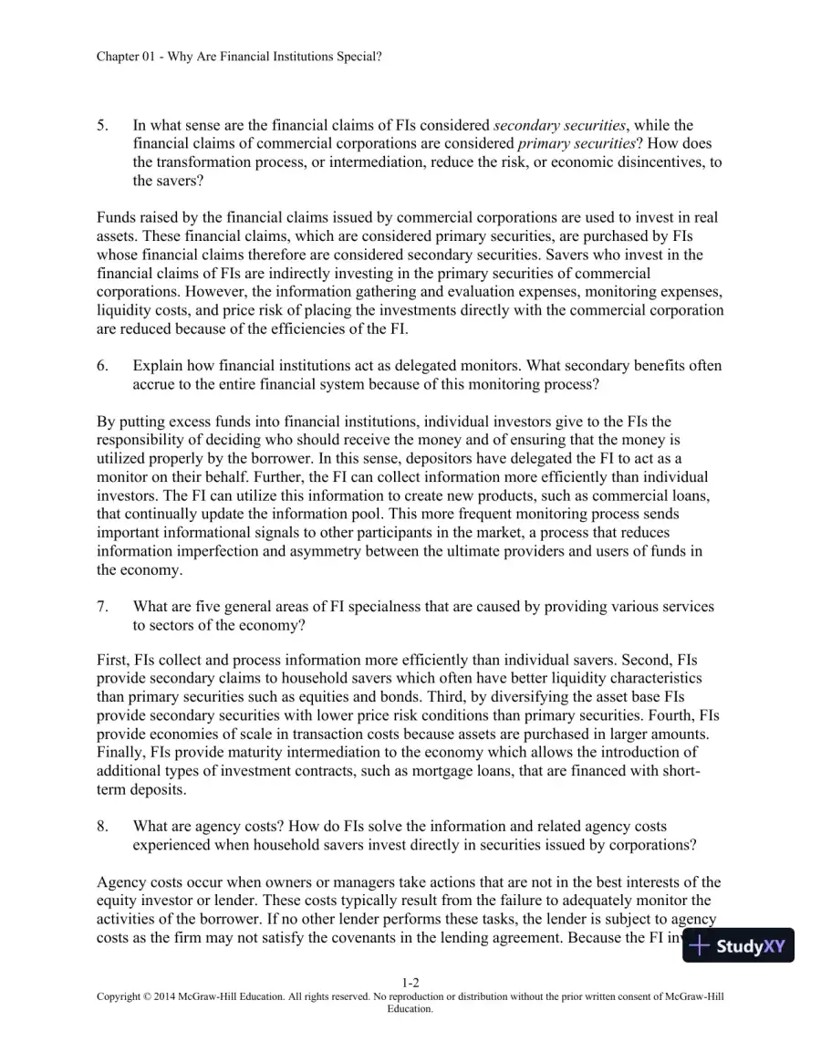 Solution Manual for Financial Institutions Management: A Risk Management Approach, 8th Edition, page 3