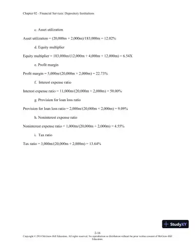 Solution Manual for Financial Institutions Management: A Risk Management Approach, 8th Edition - Page 31 preview image