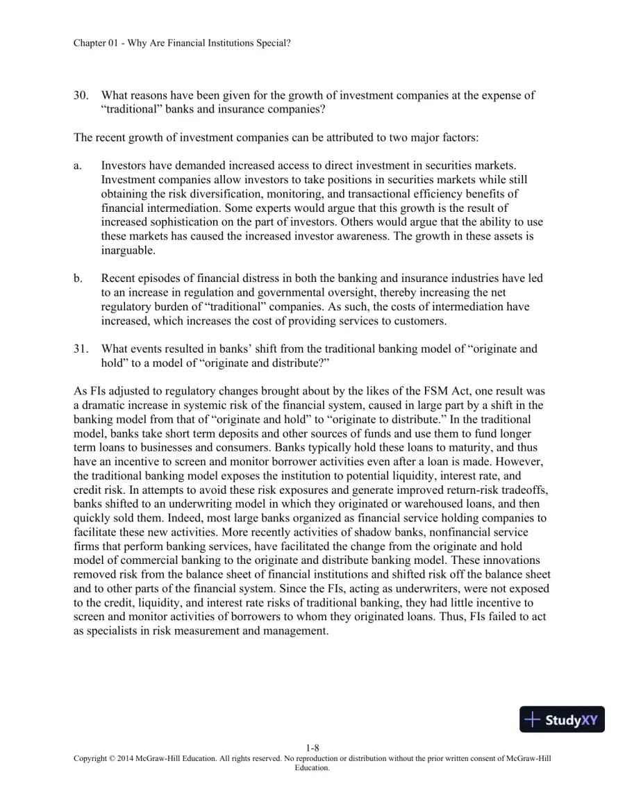 Solution Manual for Financial Institutions Management: A Risk Management Approach, 8th Edition, page 9