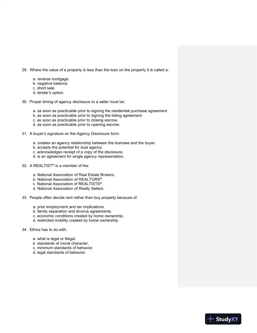 California Real Estate Practice 2nd Edition Test Bank, page 7
