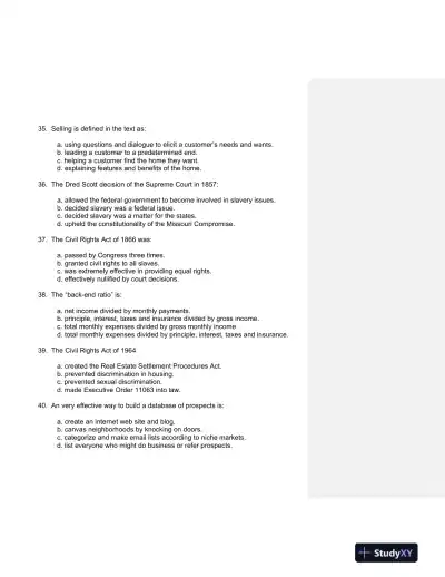 California Real Estate Practice 2nd Edition Test Bank - Page 8 preview image