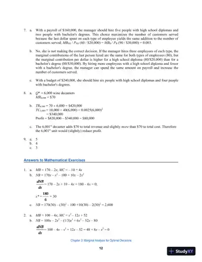Solution Manual For Managerial Economics: Foundations of Business Analysis and Strategy, 13th Edition - Page 13 preview image