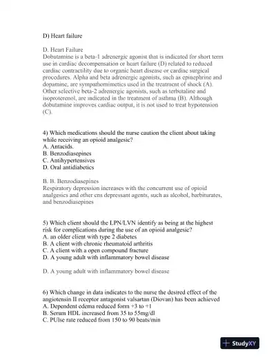 2017 HESI PN Pharmacology Version 2 With Answers (55 Solved Questions) - Page 3 preview image