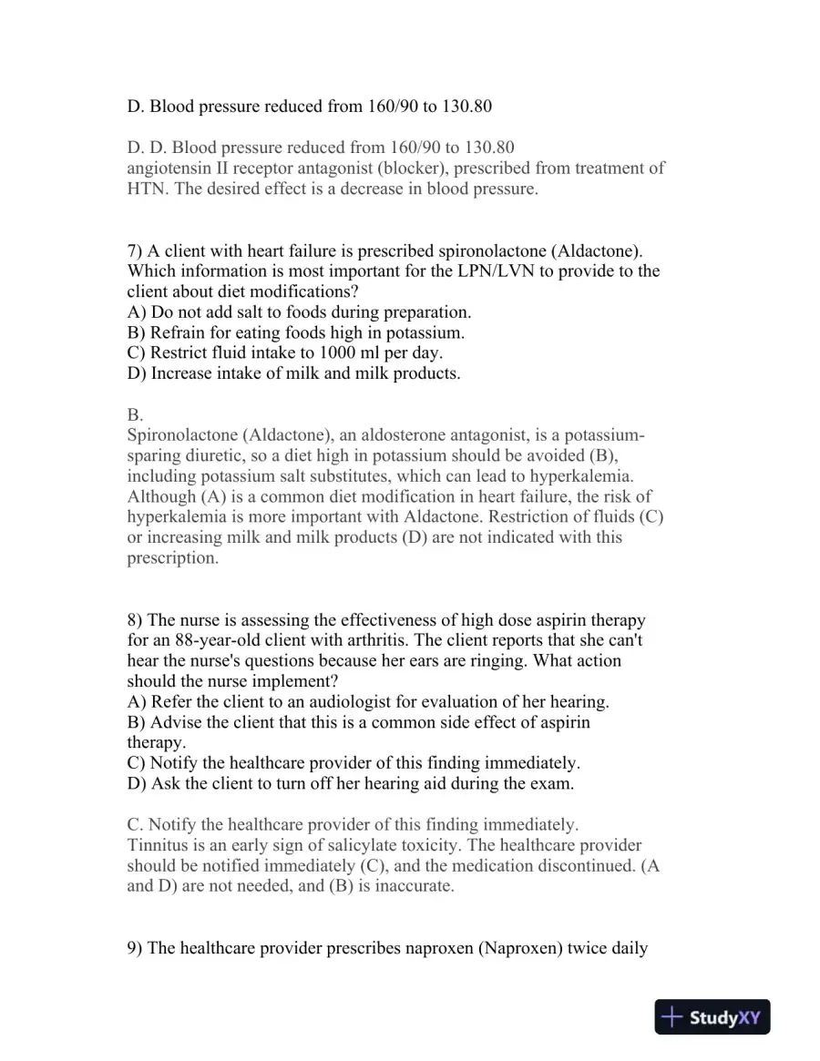 2017 HESI PN Pharmacology Version 2 With Answers (55 Solved Questions), page 4