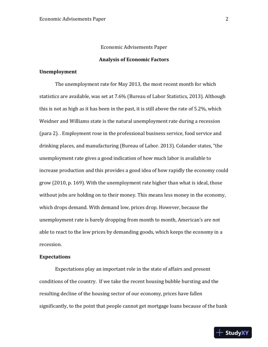 ECO/372 Economic Advisements Paper, page 3