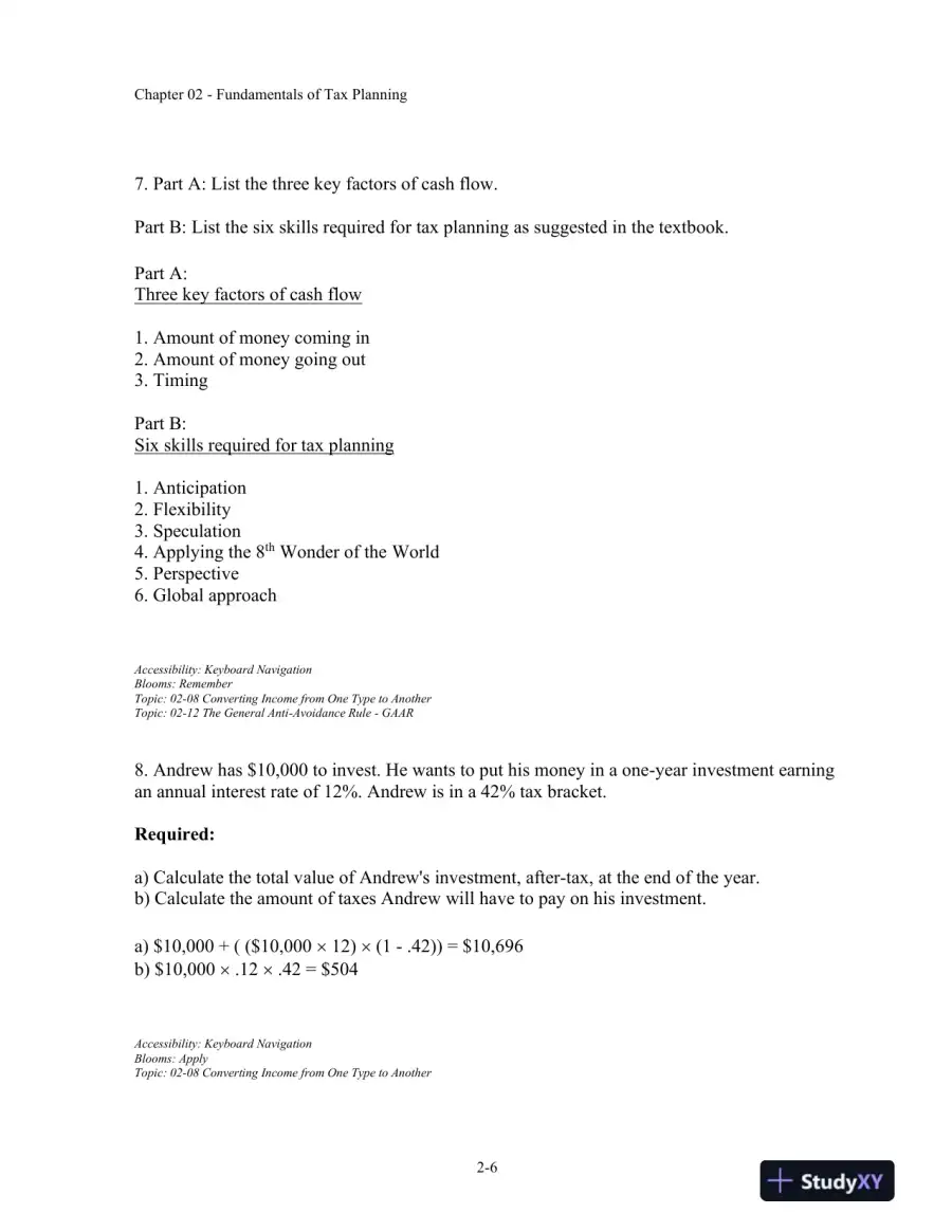 Canadian Income Taxation, 2018/2019, 21st Edition Test Bank, page 11