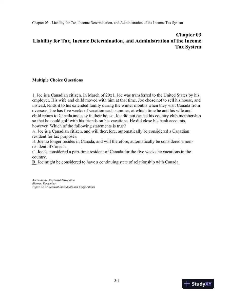 Canadian Income Taxation, 2018/2019, 21st Edition Test Bank, page 14