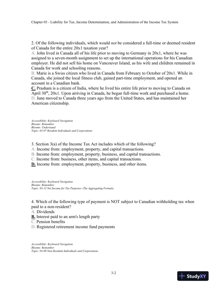 Canadian Income Taxation, 2018/2019, 21st Edition Test Bank, page 15