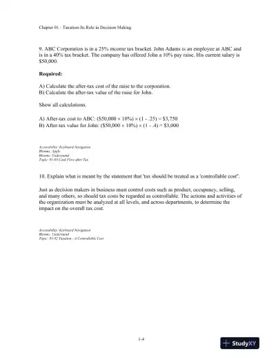 Canadian Income Taxation, 2018/2019, 21st Edition Test Bank - Page 5 preview image