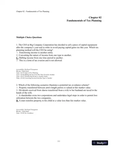 Canadian Income Taxation, 2018/2019, 21st Edition Test Bank - Page 6 preview image