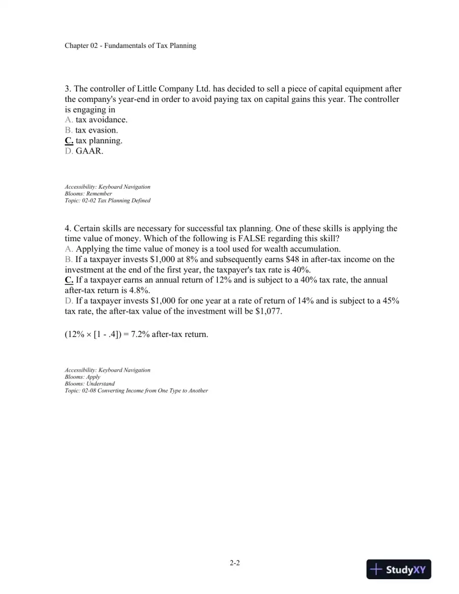 Canadian Income Taxation, 2018/2019, 21st Edition Test Bank, page 7