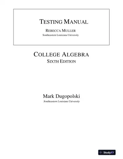 Test Bank for College Algebra, 6th Edition - Page 1 preview image