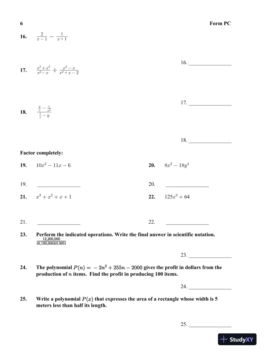 Test Bank for College Algebra, 6th Edition, page 11