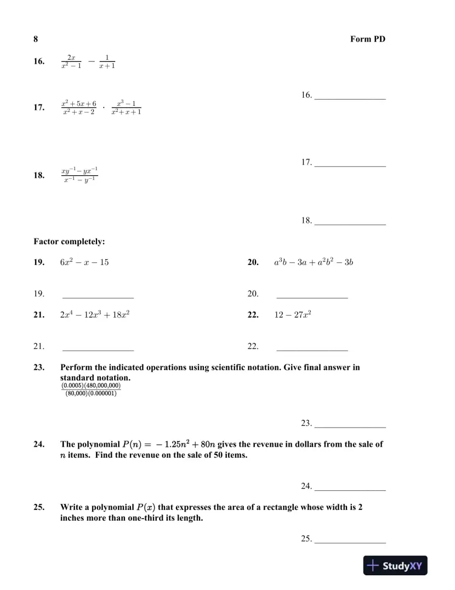 Test Bank for College Algebra, 6th Edition, page 13