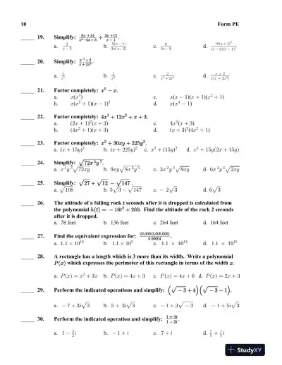 Test Bank for College Algebra, 6th Edition - Page 15 preview image