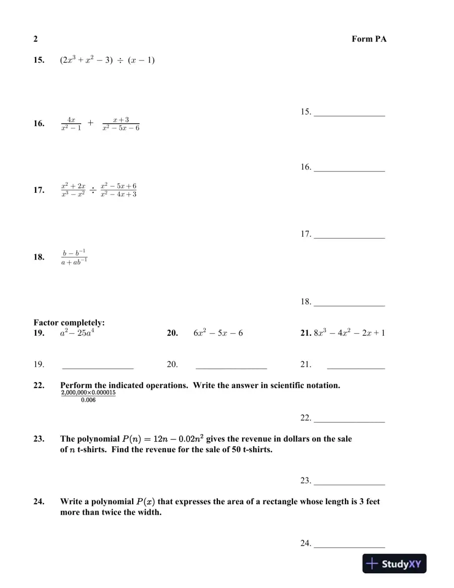 Test Bank for College Algebra, 6th Edition, page 7