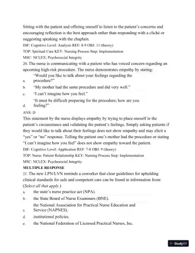 Test Bank For Medical-Surgical Nursing: Concepts and Practice, 2nd Edition - Page 10 preview image