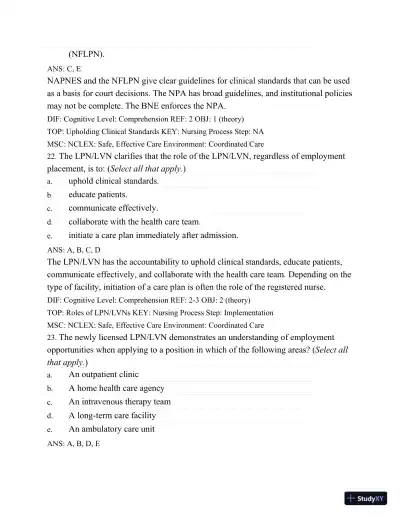 Test Bank For Medical-Surgical Nursing: Concepts and Practice, 2nd Edition - Page 11 preview image