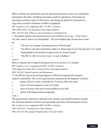 Test Bank For Medical-Surgical Nursing: Concepts and Practice, 2nd Edition - Page 17 preview image