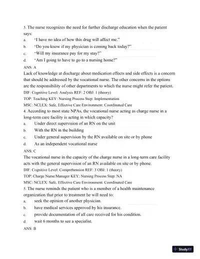 Test Bank For Medical-Surgical Nursing: Concepts and Practice, 2nd Edition - Page 3 preview image