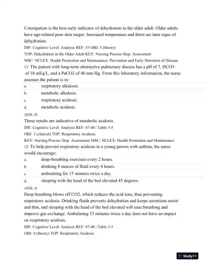 Test Bank For Medical-Surgical Nursing: Concepts and Practice, 2nd Edition - Page 30 preview image