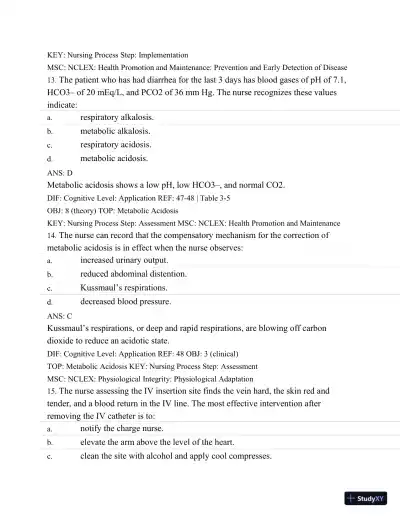 Test Bank For Medical-Surgical Nursing: Concepts and Practice, 2nd Edition - Page 31 preview image