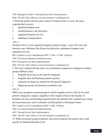 Test Bank For Medical-Surgical Nursing: Concepts and Practice, 2nd Edition - Page 5 preview image