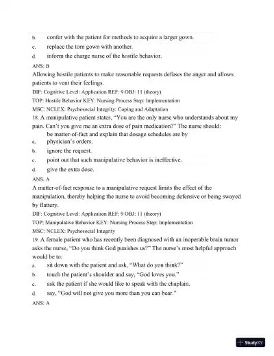 Test Bank For Medical-Surgical Nursing: Concepts and Practice, 2nd Edition - Page 9 preview image