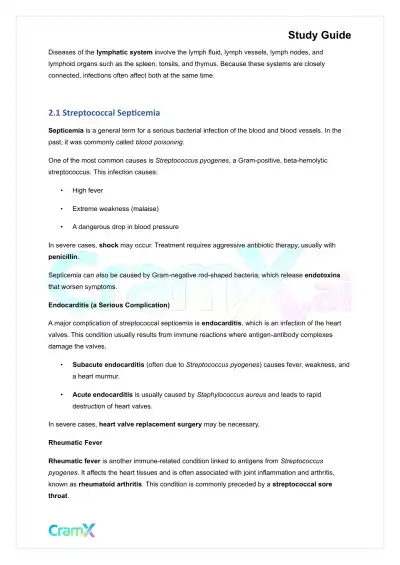 Microbiology - Diseases Cardiovascular Lymphatic Systems - Page 3 preview image