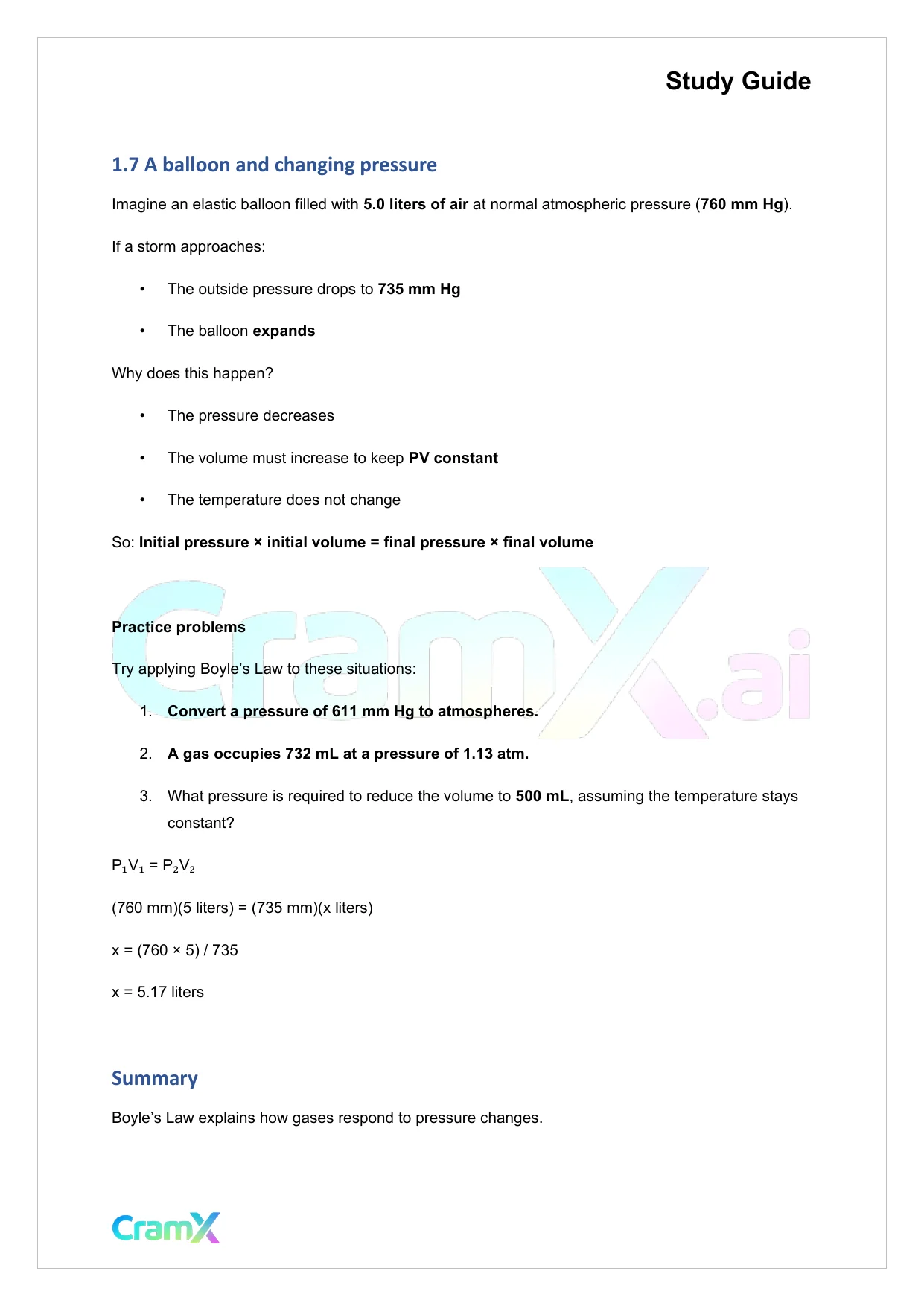 Chemistry - Gases - Page 3 preview image