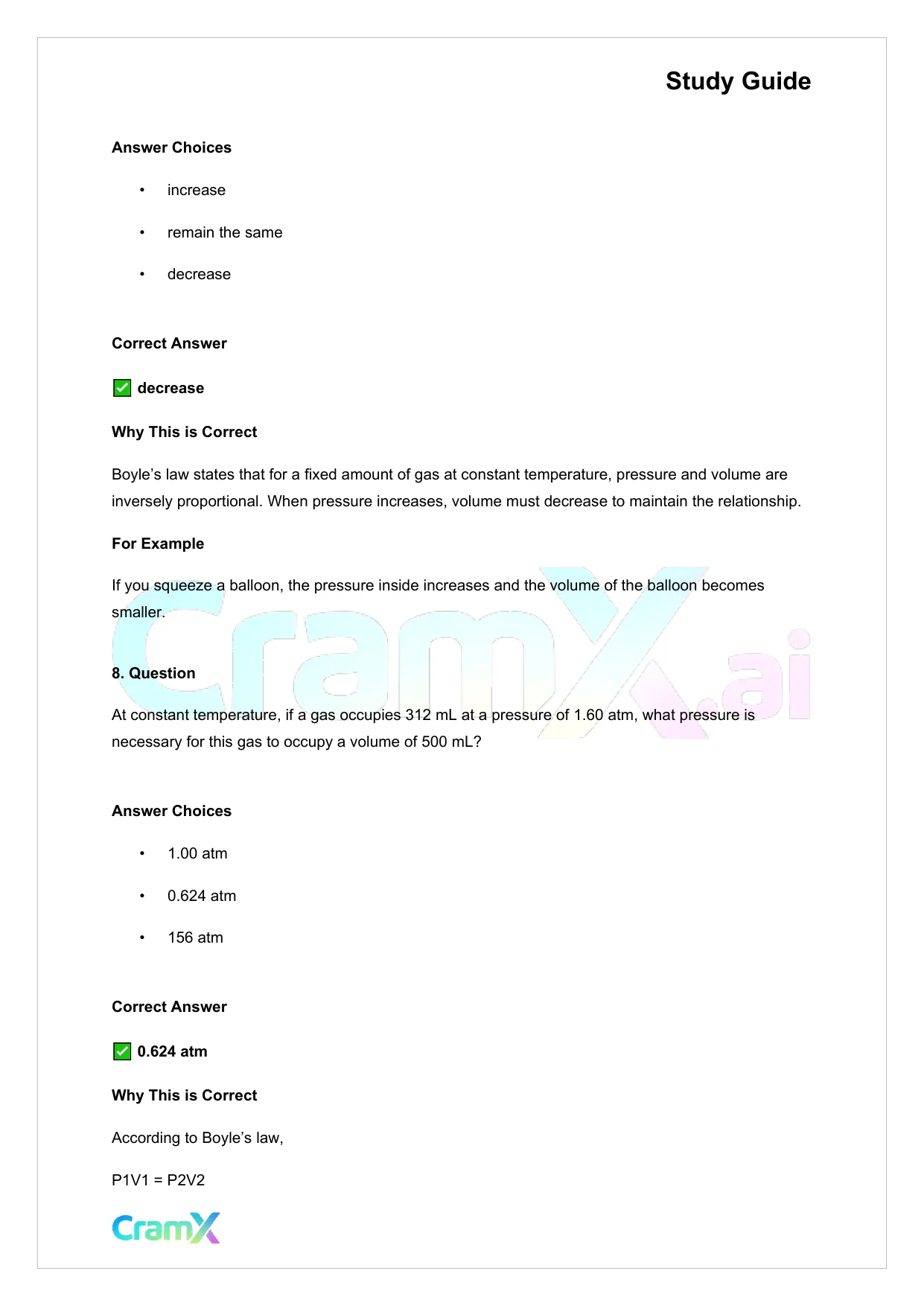 Chemistry - Gases - Page 8 preview image