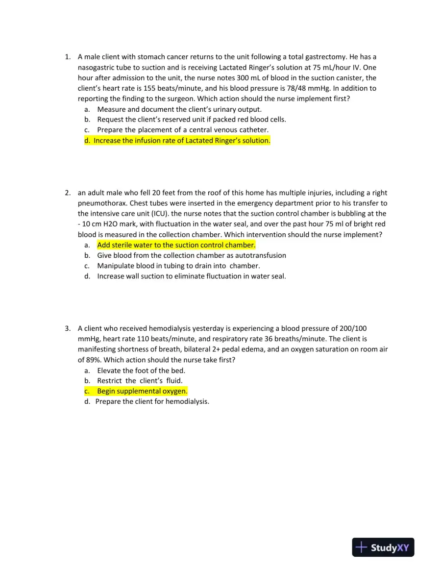 2022 HESI RN Nursing Diagnosis Exit Exam With Answers (160 Solved Questions), page 3