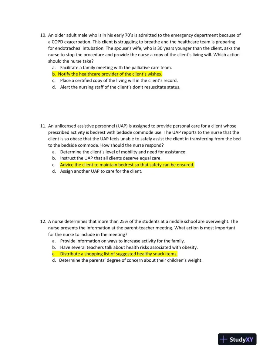 2022 HESI RN Nursing Diagnosis Exit Exam With Answers (160 Solved Questions), page 6