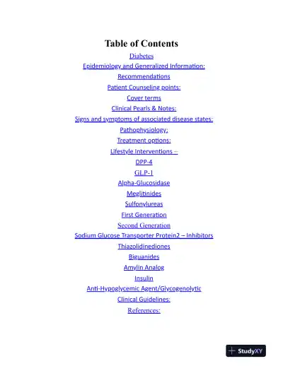 NAPLEX Complete Study Outline A Topic-Wise Approach DIABETES (2019) - Page 4 preview image