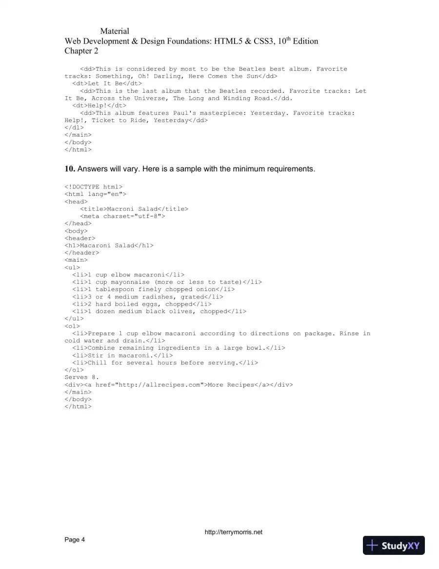 Solution Manual For Web Development and Design Foundations with HTML5, 10th Edition, page 12