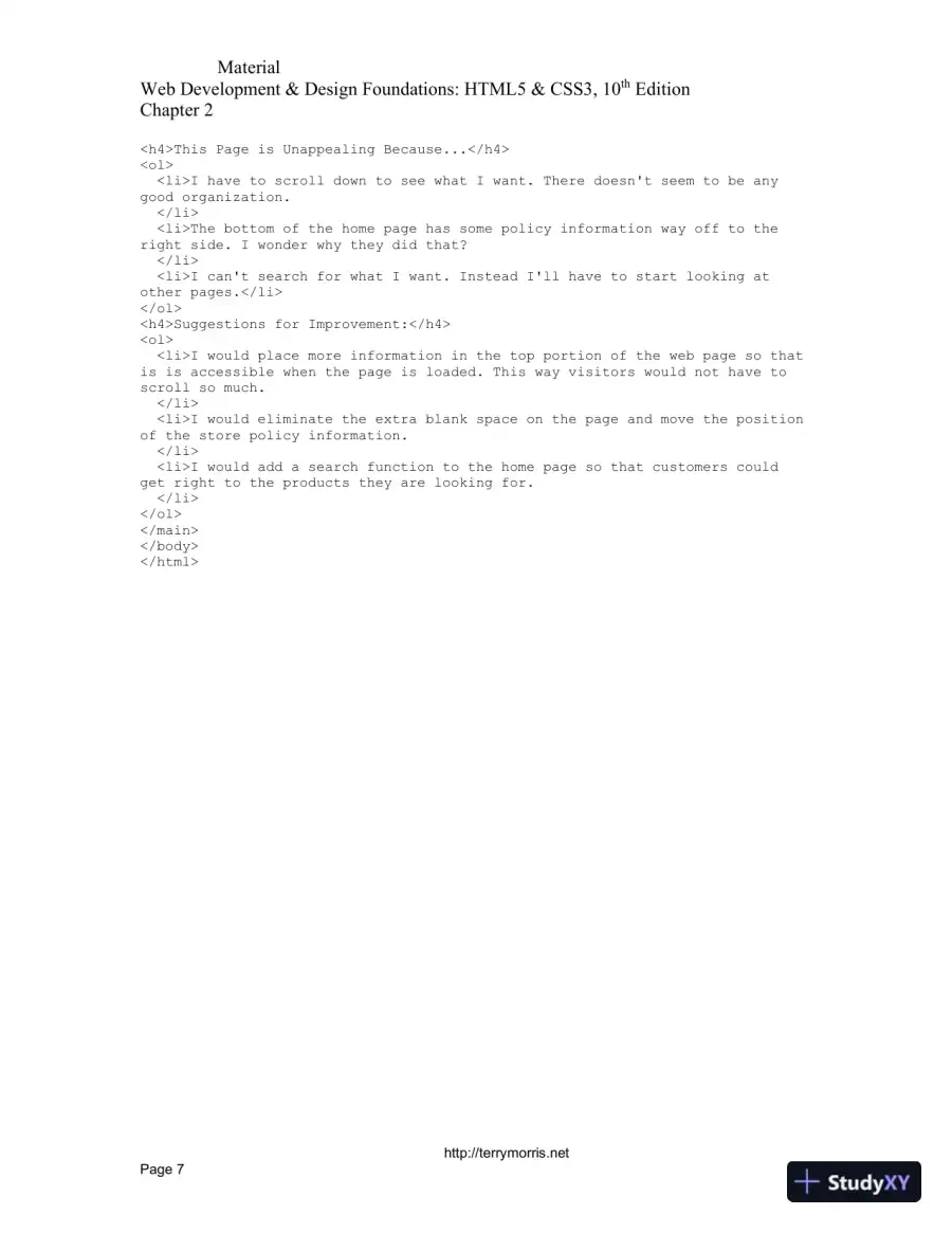 Solution Manual For Web Development and Design Foundations with HTML5, 10th Edition, page 15