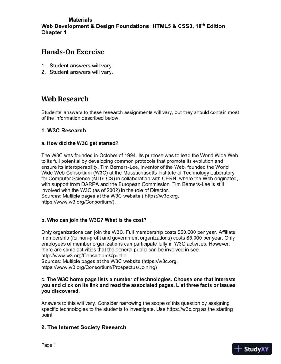 Solution Manual For Web Development and Design Foundations with HTML5, 10th Edition, page 6