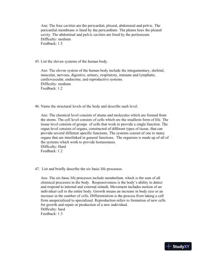 Test Bank For Principles of Anatomy and Physiology 12th Edition Test Bank - Page 23 preview image