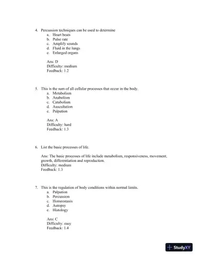 Test Bank For Principles of Anatomy and Physiology 12th Edition Test Bank - Page 3 preview image