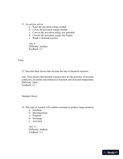 Test Bank For Principles of Anatomy and Physiology 12th Edition Test Bank - Page 31 preview image