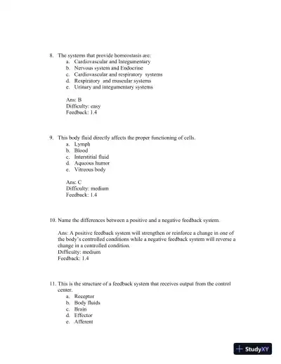 Test Bank For Principles of Anatomy and Physiology 12th Edition Test Bank - Page 4 preview image