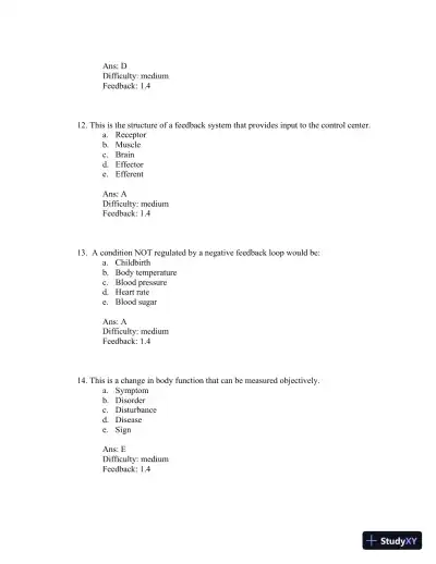 Test Bank For Principles of Anatomy and Physiology 12th Edition Test Bank - Page 5 preview image