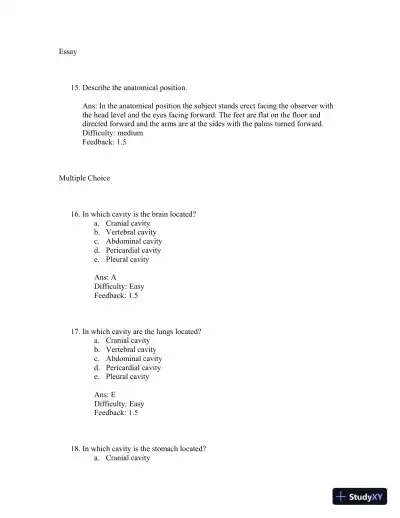 Test Bank For Principles of Anatomy and Physiology 12th Edition Test Bank - Page 6 preview image